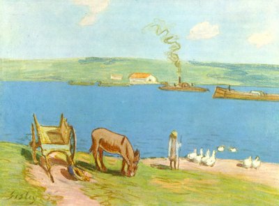 Riverbank by Alfred Sisley